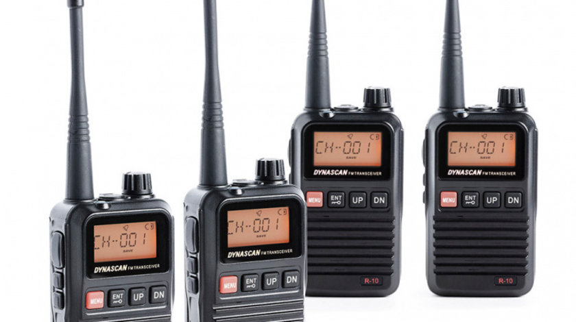 Statie radio PMR portabila PNI Dynascan R-10, 0.5W, 8CH, DCS, CTCSS, Radio FM, Quadset cu 4 bucati PNI-DYN-R10Q