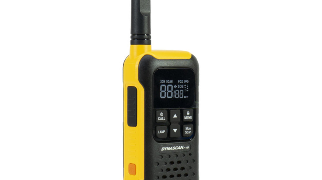 Statie radio portabila PMR PNI Dynascan F-15, 446MHz, 0.5W, 16CH, Waterproof IP67, set 2 bucati PNI-DYN-F-15