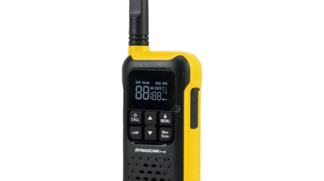 Statie radio portabila PMR PNI Dynascan F-15, 446MHz, 0.5W, 16CH, Waterproof IP67, set 2 bucati PNI-DYN-F-15