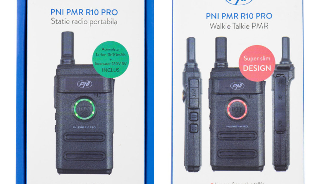 Statie radio portabila PNI PMR R10 PRO, 446MHz,0.5W, Monitor, Scaun, coduri CTCSS DCS PNI-PMR-R10