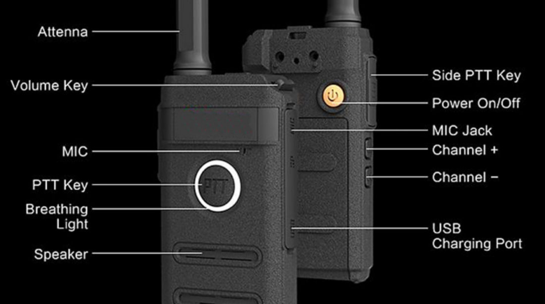 Statie radio portabila PNI PMR R49 16 canale, VOX, TOT PNI-R49-S