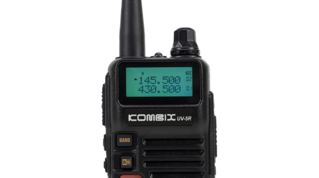 Statie radio portabila VHF/UHF Kombix UV-5RE, dual band, 128CH, 144-146MHz si 430-440Mhz, functie Radio FM si lanterna semnalizare, 4W, Scaun, TOT, VOX, 1500mAh PNI-UV-5RE