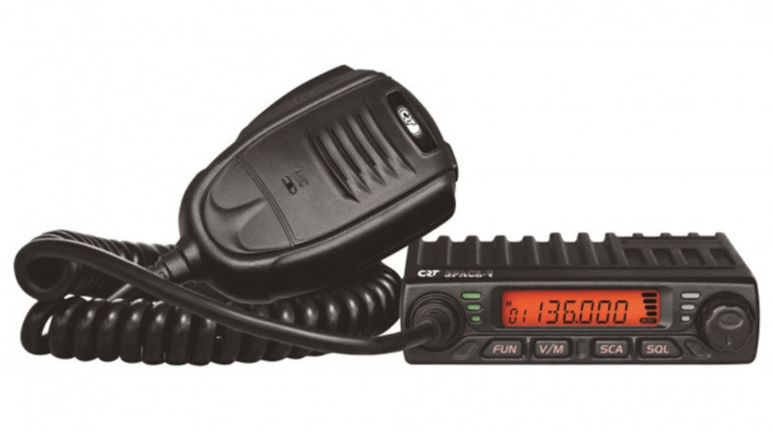 Statie radio VHF CRT SPACE V 136-174MHz, 199 canale, progamabila pe PC, 13.8 Vdc, Talk Around, Scaun, Squelch, BCL, Mic Gain PNI-CRTSP-V