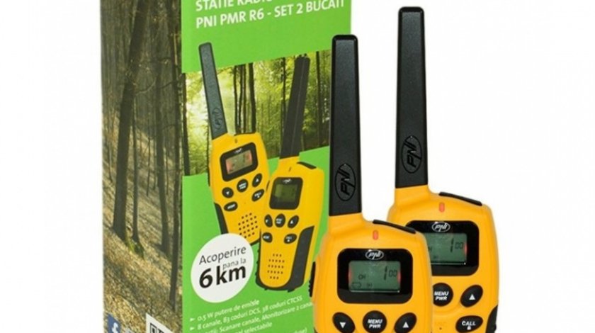 Statie Radio Walkie Talkie Pni PMR R6 Set 2 Buc