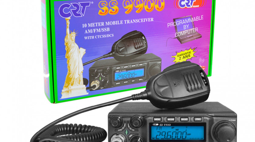 Statie radioamatori CRT SS 9900 CB, AM, FM, LSB, USB, 28-29.7Mhz, ASQ, DTMF, Roger Beep, 12V, CTCSS, DCS, programabila PNI-CRTSS9900