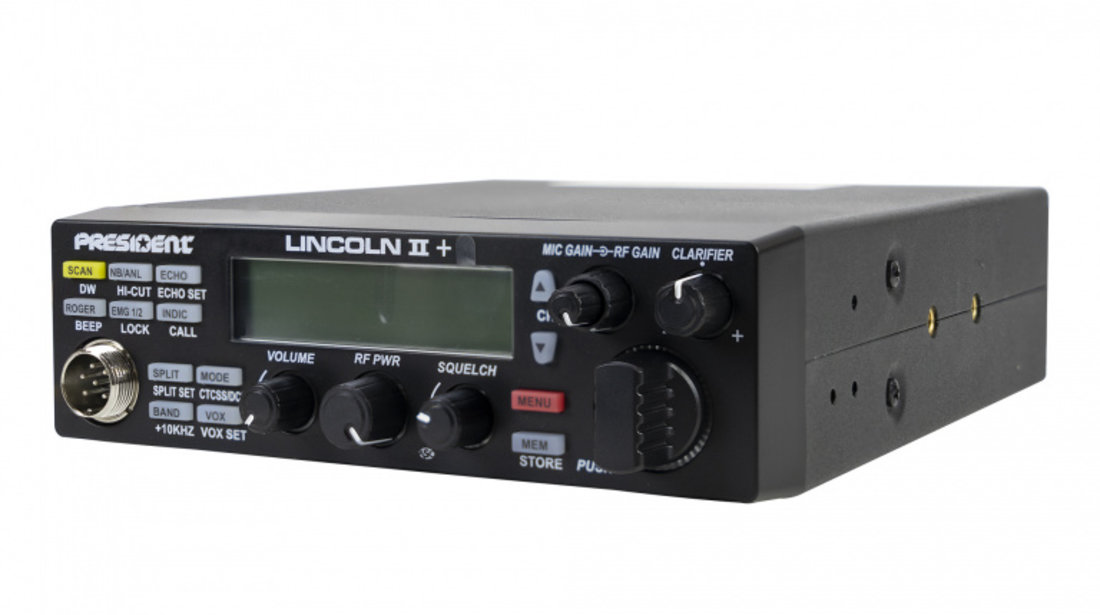 Statie radioamatori President LINCOLN II + ASC 10/12M, Roger Beep, ANL, NB, Hi-Cut Filter, AM-FM-USB-LSB-CW, Programabila, 12V TXSE041