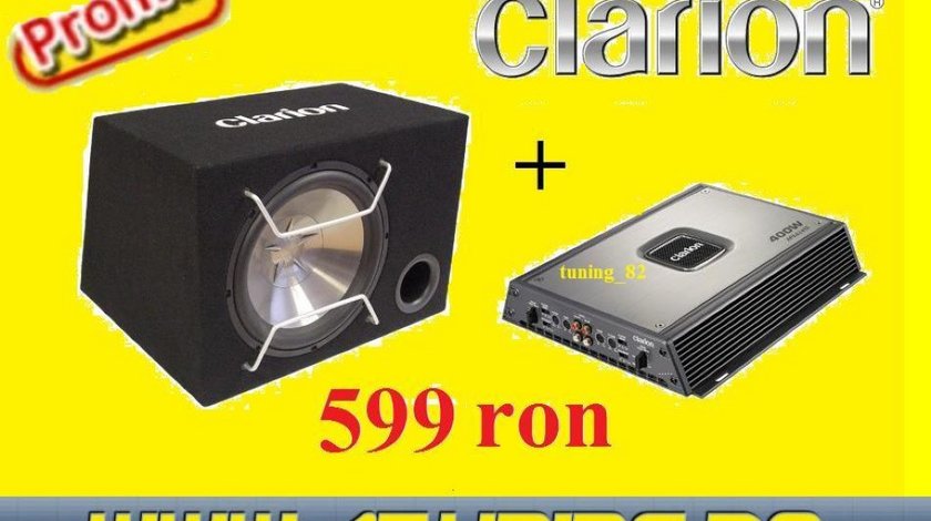 STATIE SI SUBWOOFER CLARION 300 W RMS LA SUPER PRET 599 LEI