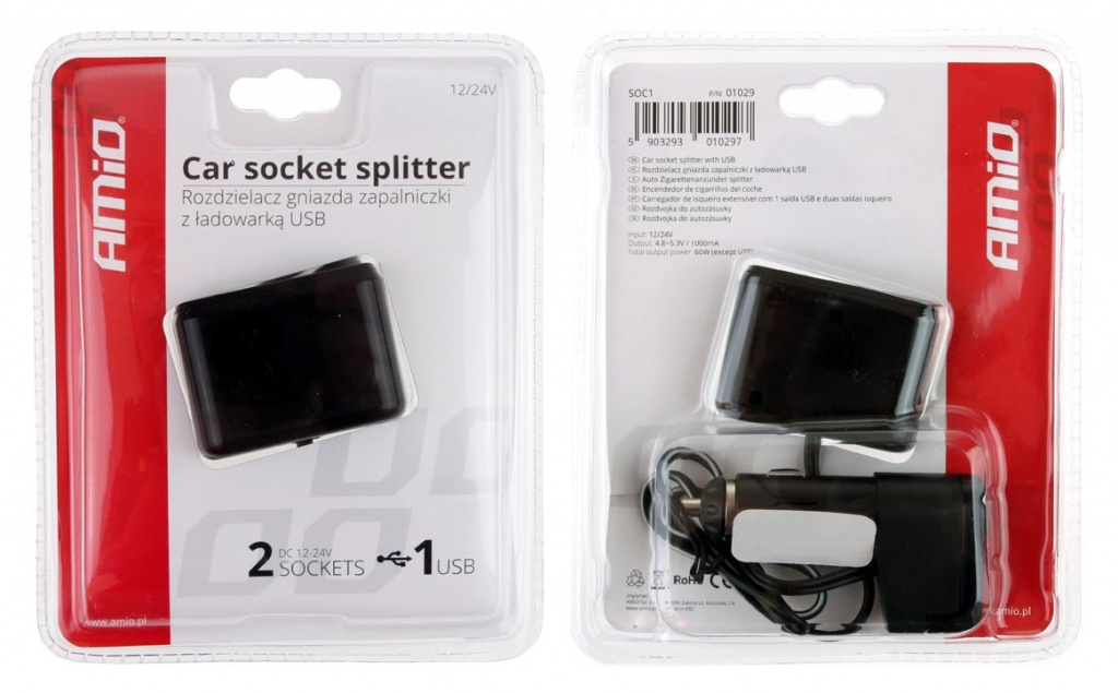 Stecher Bricheta 2 Iesiri + USB Amio 01029