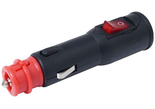 Stecher Euro / Din Cu Intrerupător Si Siguranță Pentru Priză 12V / 24V Max 15A Carmotion 86111