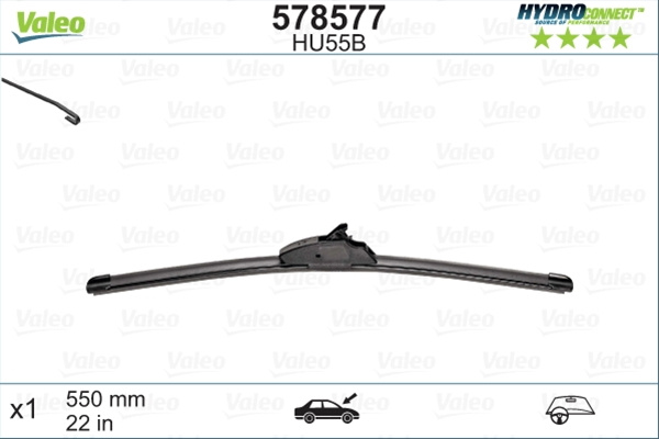 Stergator Hydroconnect Multiclip Cu Spoiler Asimetric Hu55b(1x550mm) Valeo 578577