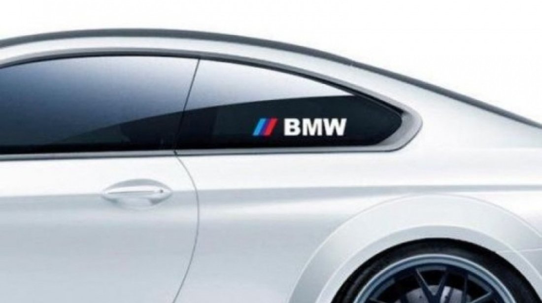 Sticker Geam Bmw Alb Set 2 Buc