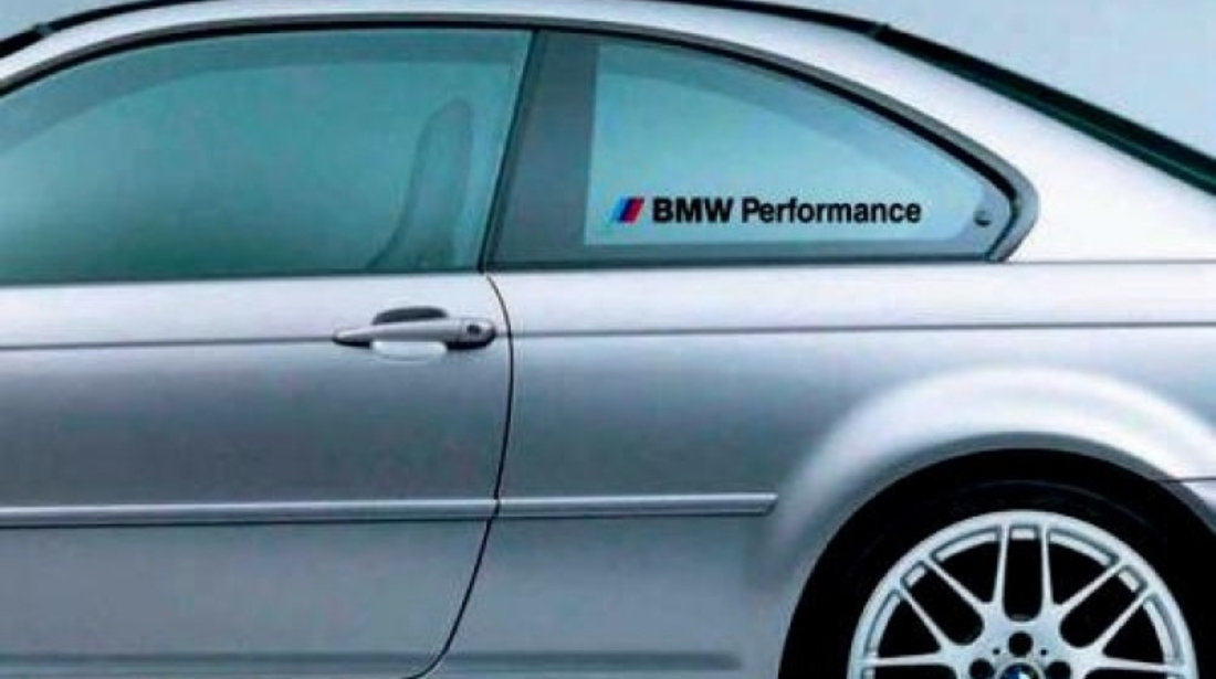 Sticker Geam Bmw Performance Alb Set 2 Buc