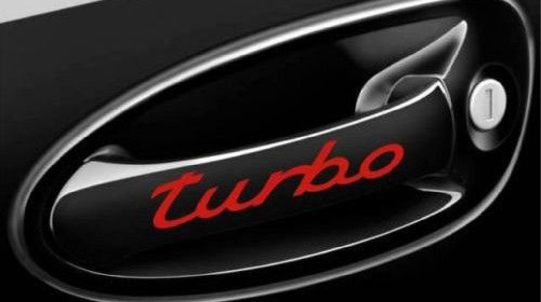 Sticker Manere Usi Exterior Turbo Alb
