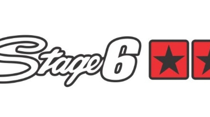 Sticker Moto Stage 6 13x2.7cm Alb/Rosu