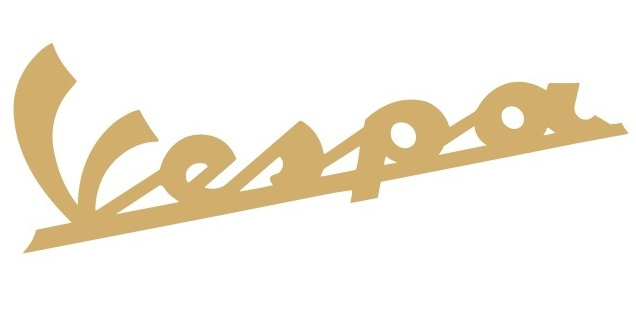 Sticker Moto Vespa 10x3.5cm Auriu