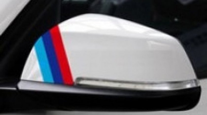 Sticker Oglinda Exterioara Bmw M Flag 3 Buc 35 X 1CM Set 2 Buc