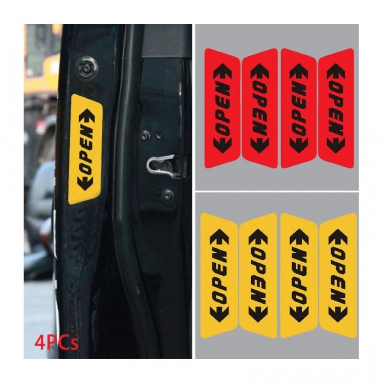 Sticker Reflectorizant Usa Open V1 Galben 10X3CM Set 4 Buc
