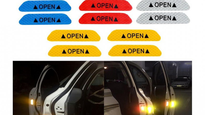 Sticker Reflectorizant Usa Open V2 Albastru 15X4CM Set 4 Buc