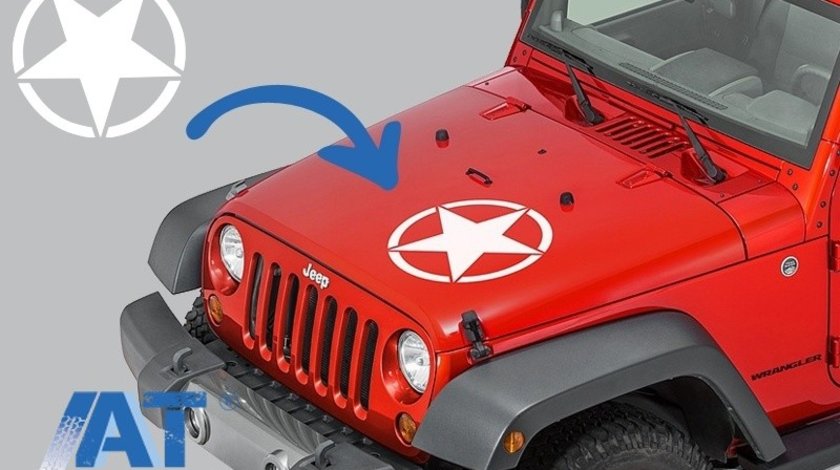 Sticker Stea ALB Universal compatibil cu Jeep, SUV, Camioane sau alte Autoturisme