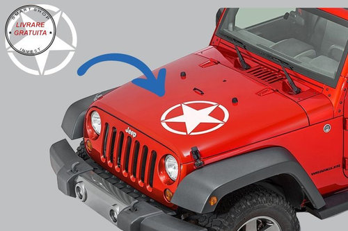 Sticker Stea ALB Universal Jeep, SUV, Camioane sau alte Autoturisme- livrare gratuita