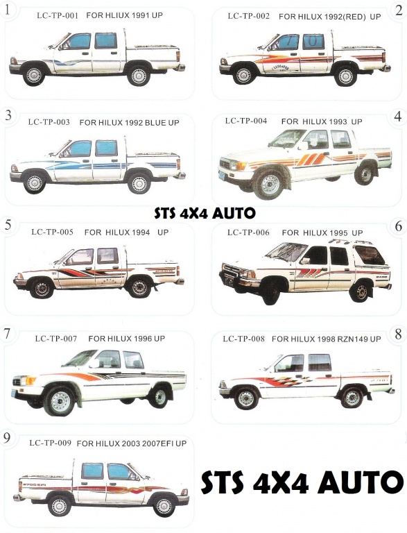 STICKERE AUTO TOYOTA HILUX 1982-2005