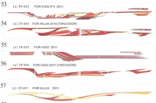 STICKERE AUTO TOYOTA HILUX VIGO 2005-2015