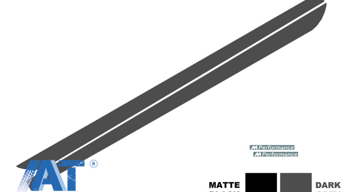 Stickere Laterale compatibil cu BMW Seria 5 F10 F11 (2011-up) Gri Inchis M-Performance Design