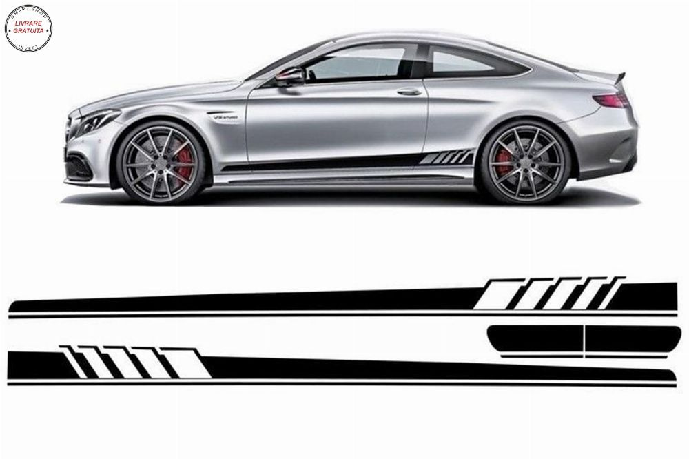 Stickere Laterale Mercedes C-Class C205 Coupe A205 Cabriolet (2014-up) C63 Design - livrare gratuita