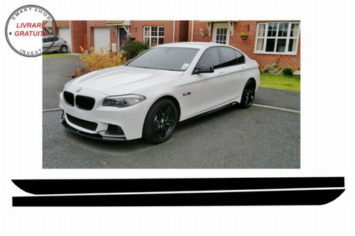 Stickere Laterale Negru Mat BMW Seria 5 F10 F11 (2011-up) M-Performance Design- livrare gratuita
