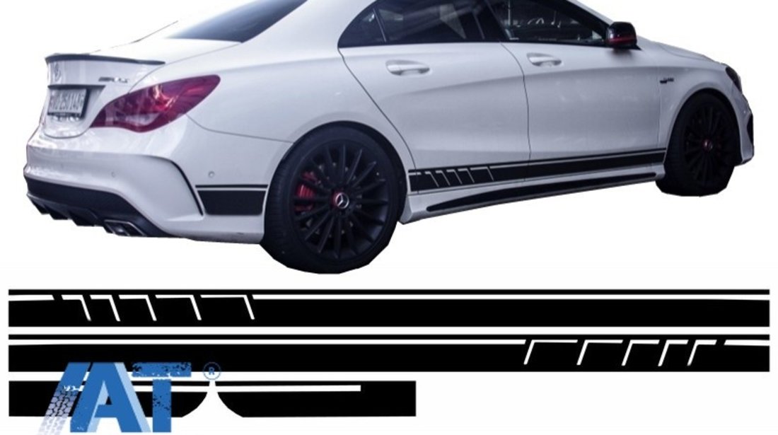 Stickere Laterale Negru Mat compatibil cu MERCEDES CLA W117 C117 X117 (2013-2016) A-Class W176 (2012+)