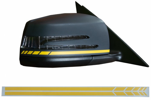 Stickere Oglinzi Laterale Galben Mat compatibil cu MERCEDES Coupe C238 A B C E S Class CLA GLA CLS G...