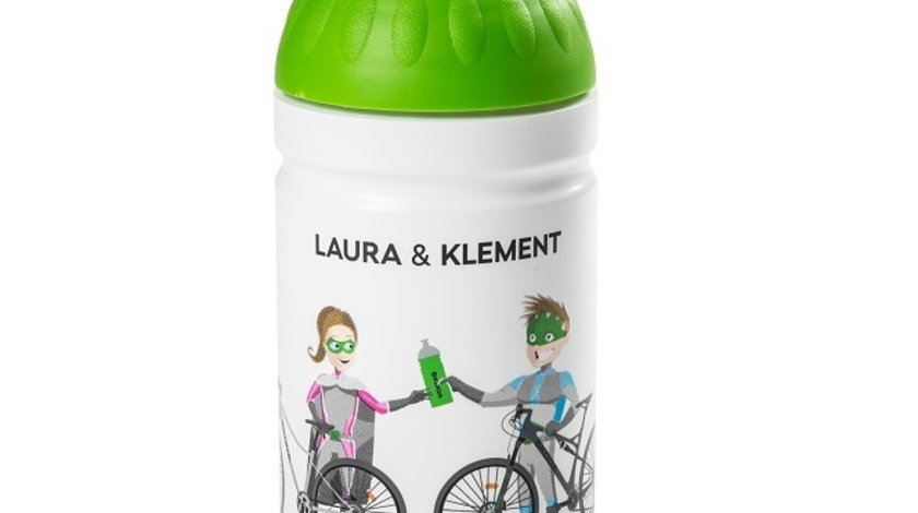 Sticla De Baut Copii Oe Skoda Motivul Eroilor Laura & Klement Alb / Verde 000050309D