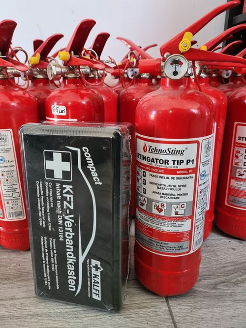 Stingator auto P1 pulbere 1 kg reîncărcabil trusa medicala 2027