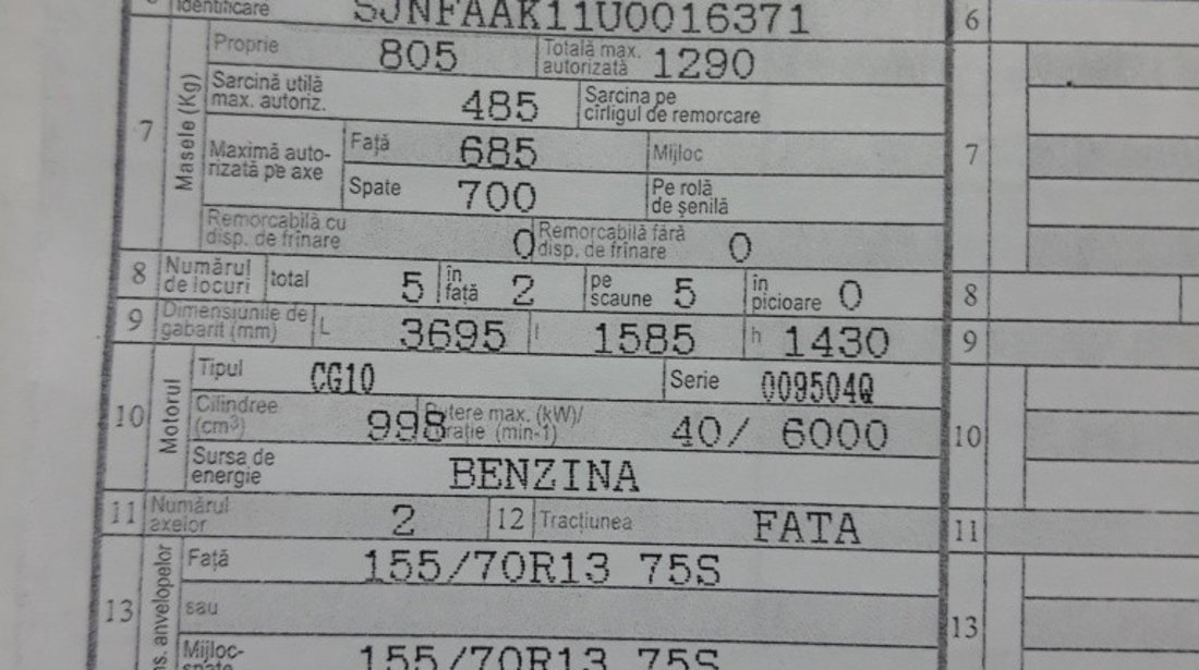 Stop dreapta spate Nissan Micra 1993 Hatchback 998