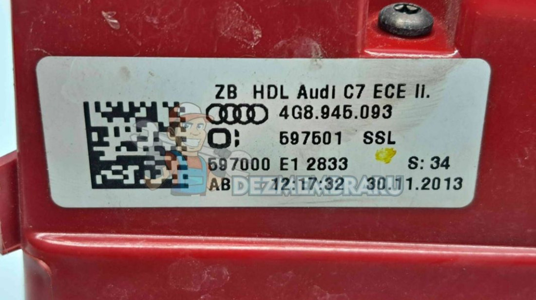 Stop haion stanga Audi A7 Sportback (4GA) [Fabr 2011-2017] 4G8945093