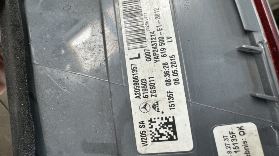 Stop lampa stanga spate mic defect A2059061357 Mercedes-Benz C-Class W205/S205/C205 [2014 - 2018]