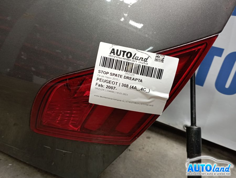 Stop Spate Dreapta De pe Haion 2015 Peugeot 308 4A ,4C 2007