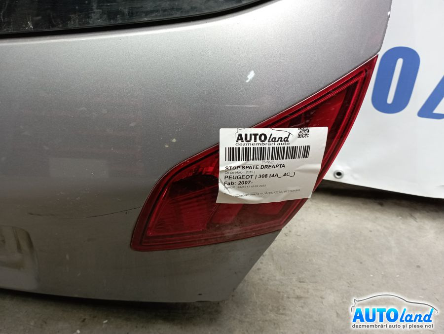 Stop Spate Dreapta De pe Haion 2015 Peugeot 308 4A ,4C 2007