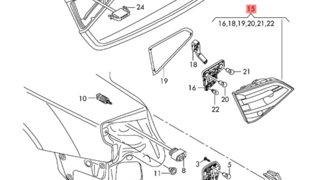 Stop spate haion stanga si dreapta Audi A4 B8 SEDAN 2009 2010 2011 OEM 8K5945093D