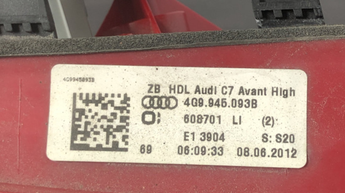 Stop stanga haion Audi A6 C7 Avant 2.0 TDI Multitronic, 177cp sedan 2013 (4G9945093B)