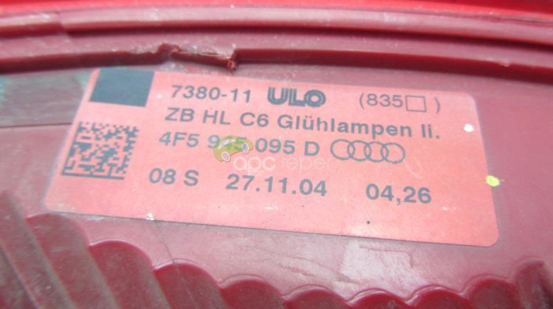 Stop stanga Original Audi A6 4F - fara led 2005 cod 4F5945095D