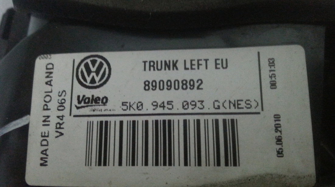 Stop Volkswagen Golf VI, hatchback stanga haion, fabr. (2008–2014)