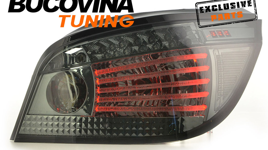 STOPURI COMPATIBILE CU BMW E60 SERIA 5 (03-07) CU FIBRA OPTICA SI SEMNALIZARE PE LED