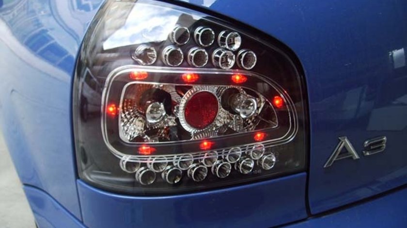 STOPURI CU LED AUDI A3 FUNDAL NEGRU -COD RA01LLB