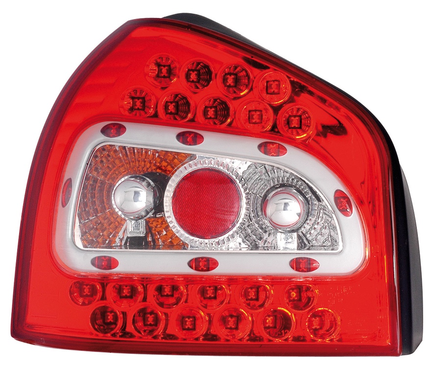 STOPURI CU LED AUDI A3 FUNDAL ROSU CRISTAL
