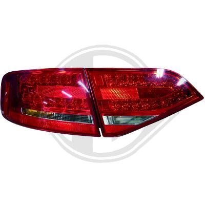 STOPURI CU LED AUDI A4 B8 FUNDAL RED/CRISTAL -COD 1018995