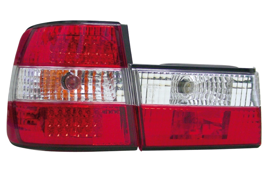 STOPURI CU LED BMW E34 FUNDAL RED/CROM -COD FKRLXLBM311