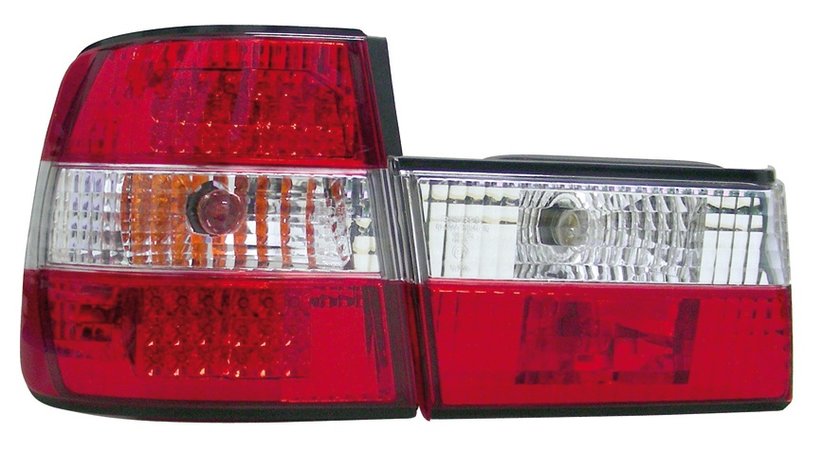 STOPURI CU LED BMW E34 FUNDAL RED/CROM -COD FKRLXLBM311