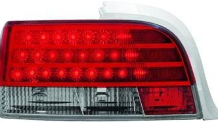 STOPURI CU LED BMW E36 COUPE FUNDAL ROSU-CRISTAL -COD RB02LRC