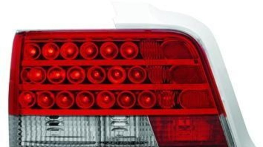 STOPURI CU LED BMW E36 LIMOUSINE FUNDAL ROSU-CRISTAL -COD RB01LRC